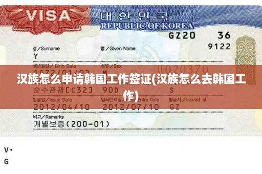 汉族怎么申请韩国工作签证(汉族怎么去韩国工作)