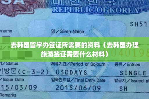 去韩国留学办签证所需要的资料（去韩国办理旅游签证需要什么材料）