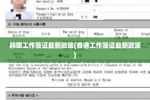 韩国工作签证最新政策(香港工作签证最新政策)