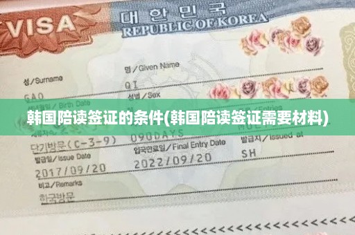 韩国陪读签证的条件(韩国陪读签证需要材料)
