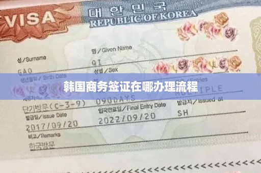 韩国商务签证在哪办理流程