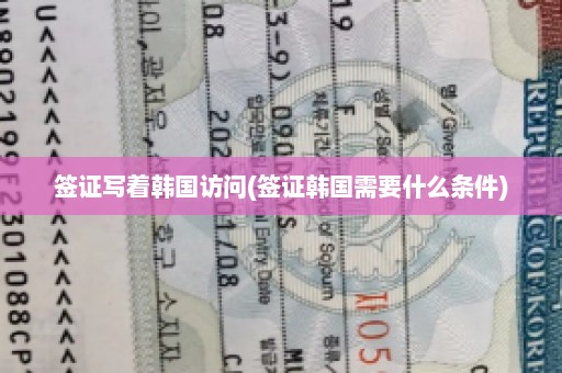 签证写着韩国访问(签证韩国需要什么条件)