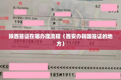 陕西签证在哪办理流程（西安办韩国签证的地方）