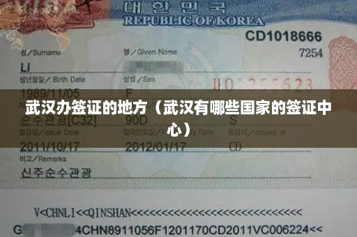 武汉办签证的地方（武汉有哪些国家的签证中心）