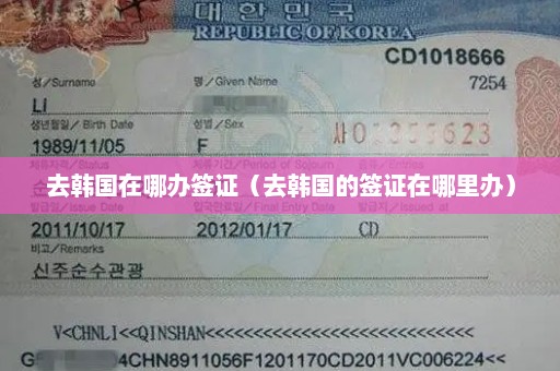 去韩国在哪办签证（去韩国的签证在哪里办）