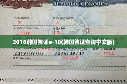 2018韩国签证e-10(韩国签证查询中文版)