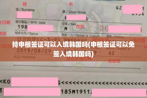持申根签证可以入境韩国吗(申根签证可以免签入境韩国吗)