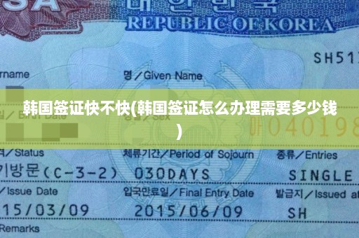 韩国签证快不快(韩国签证怎么办理需要多少钱)