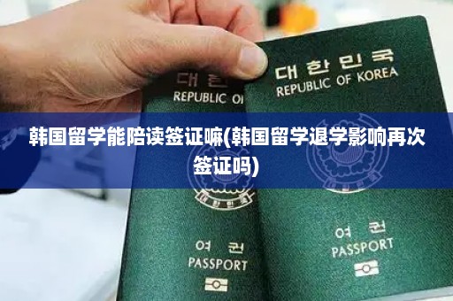 韩国留学能陪读签证嘛(韩国留学退学影响再次签证吗)