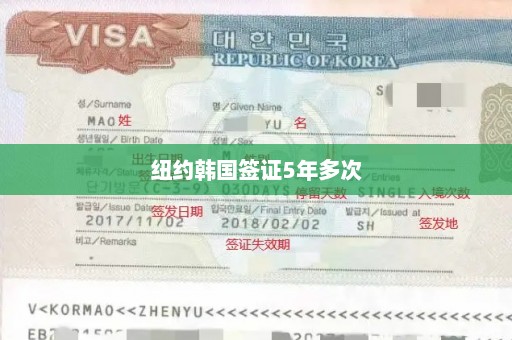 纽约韩国签证5年多次