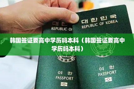 韩国签证要高中学历吗本科（韩国签证要高中学历吗本科）