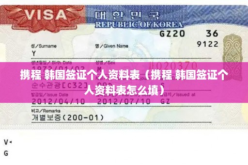携程 韩国签证个人资料表（携程 韩国签证个人资料表怎么填）