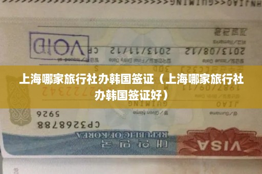上海哪家旅行社办韩国签证（上海哪家旅行社办韩国签证好）