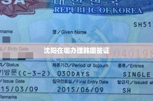 沈阳在哪办理韩国签证