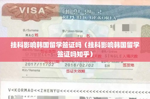 挂科影响韩国留学签证吗（挂科影响韩国留学签证吗知乎）