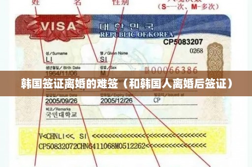 韩国签证离婚的难签（和韩国人离婚后签证）