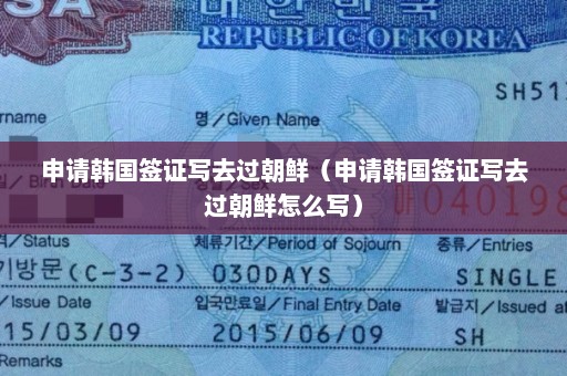 申请韩国签证写去过朝鲜（申请韩国签证写去过朝鲜怎么写）