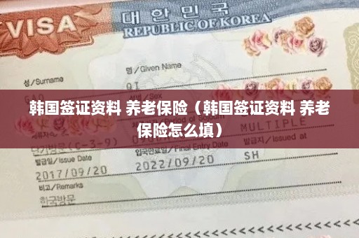 韩国签证资料 养老保险（韩国签证资料 养老保险怎么填）