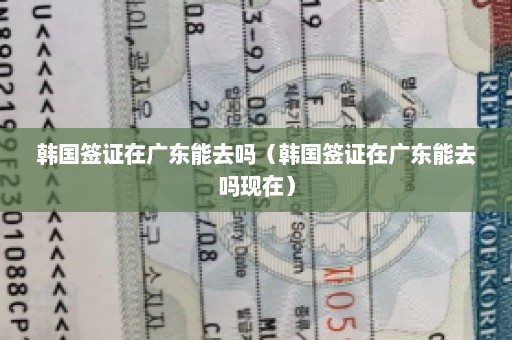 韩国签证在广东能去吗（韩国签证在广东能去吗现在）
