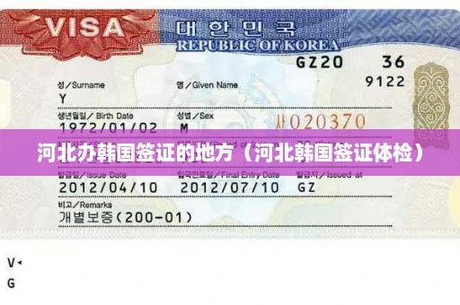 河北办韩国签证的地方（河北韩国签证体检）