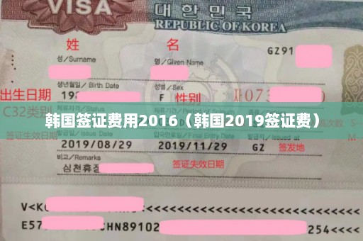 韩国签证费用2016（韩国2019签证费）