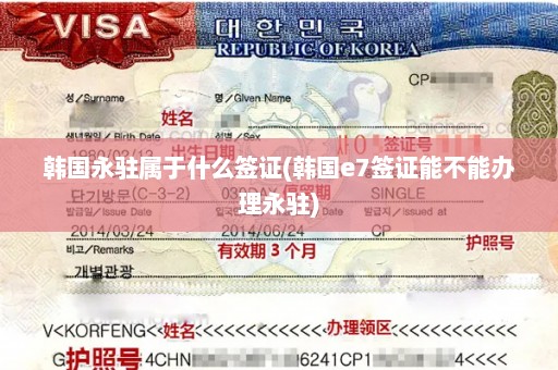 韩国永驻属于什么签证(韩国e7签证能不能办理永驻)