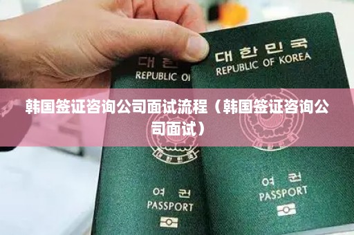 韩国签证咨询公司面试流程（韩国签证咨询公司面试）