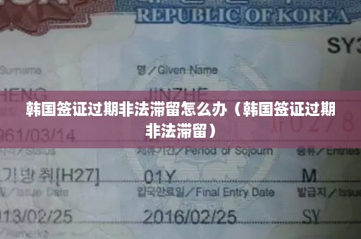 韩国签证过期非法滞留怎么办（韩国签证过期非法滞留）
