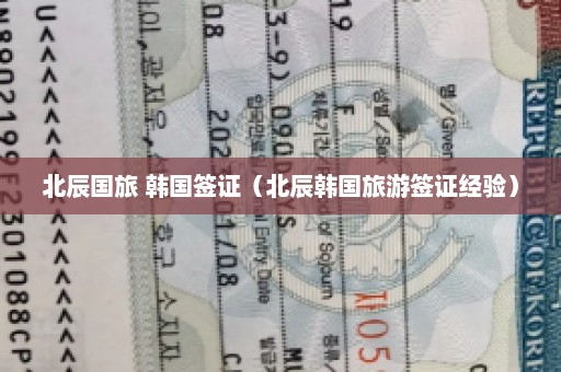 北辰国旅 韩国签证（北辰韩国旅游签证经验）