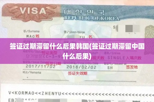 签证过期滞留什么后果韩国(签证过期滞留中国什么后果)