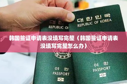 韩国签证申请表没填写完整（韩国签证申请表没填写完整怎么办）