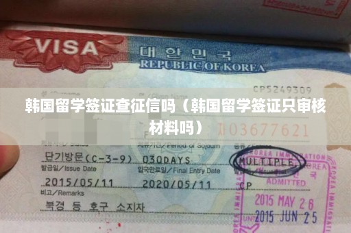 韩国留学签证查征信吗（韩国留学签证只审核材料吗）