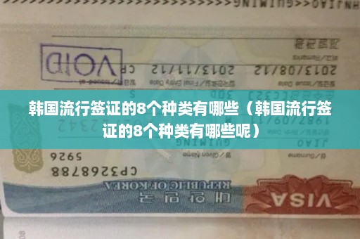 韩国流行签证的8个种类有哪些（韩国流行签证的8个种类有哪些呢）