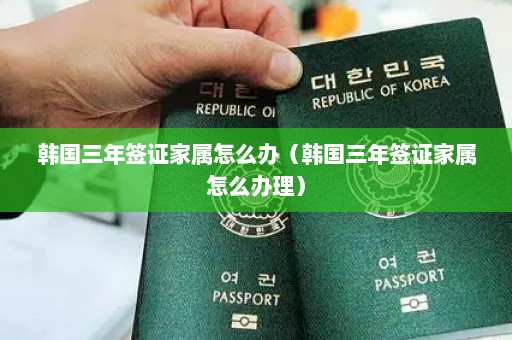 韩国三年签证家属怎么办（韩国三年签证家属怎么办理）