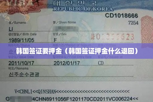 韩国签证要押金（韩国签证押金什么退回）