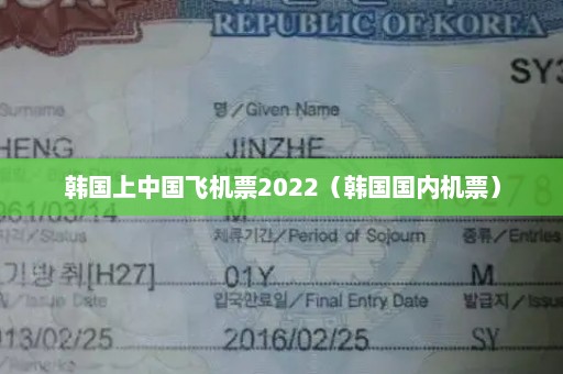 韩国上中国飞机票2022（韩国国内机票）