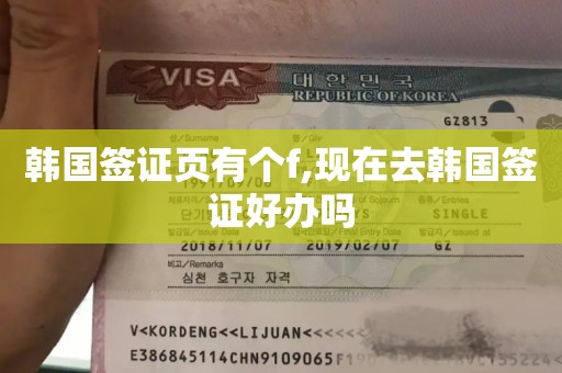 韩国签证页有个f,现在去韩国签证好办吗